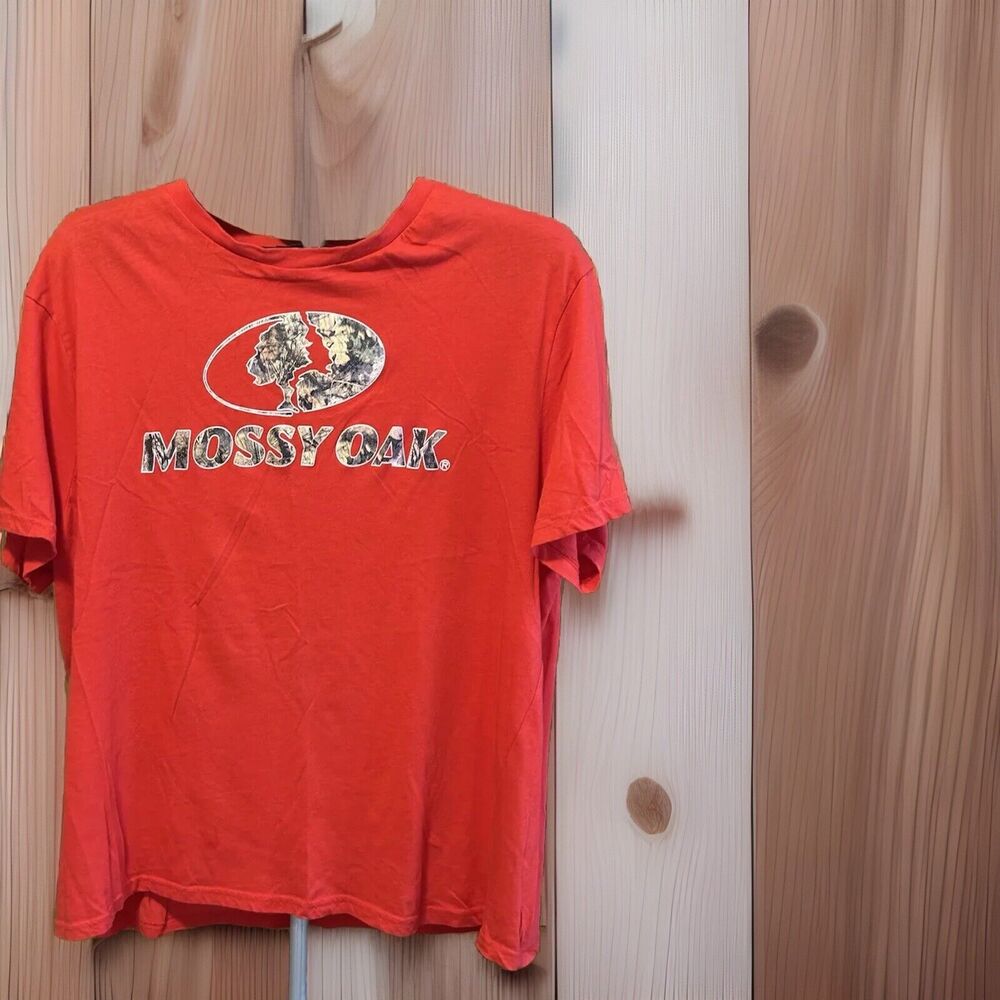 Mossy Oak Size XXL Mens Red Short Sleeve Hiking Hunting  Fishing T Shirt